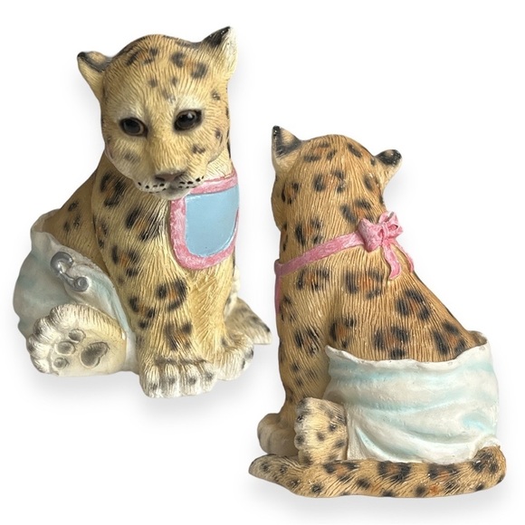 Tiger Leopard White Tiger Baby Bottle Figurines Lot of 3 Collection Encore Group - Picture 4 of 9